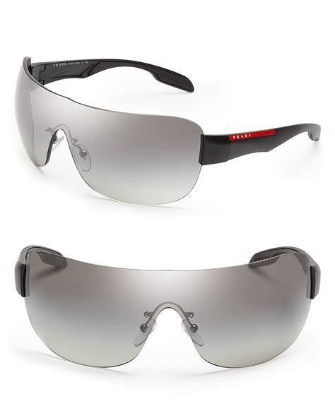 prada sport 141mm shield sunglasses|prada shield sunglasses women.